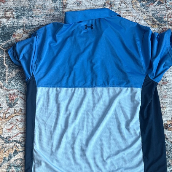 Under Armour Men's Color Block Blue Golf Polo Shirt - Picture 5 of 5